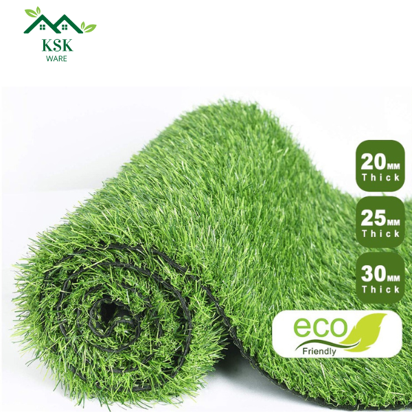 KSKWARE【1M X 1M】35MM Artificial Grass Premium 4X UV Natural Green Fake