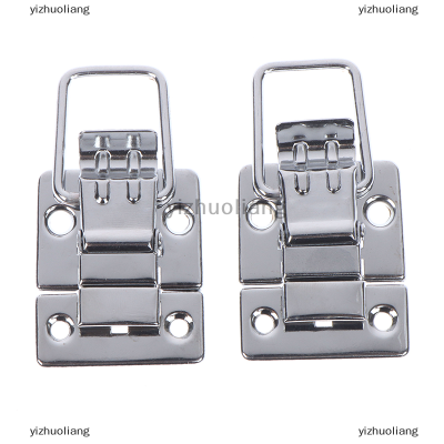 yizhuoliang 2pcs สแตนเลสโครเมี่ยมสลับสลักสำหรับกล่องหน้าอกกรณีกระเป๋าเดินทางเครื่องมือเข็มกลัด