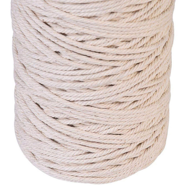 3mmx100m-beige-cotton-twisted-cord-rope-craft-macrame-string-woven-diy-handcraft-home-decor