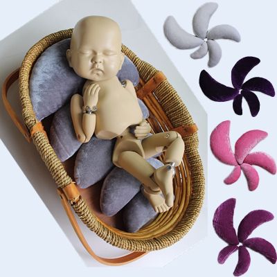 ☎✥✹ jiozpdn055186 Travesseiro viscoelástico em forma de crescente 5 unidades para bebê recém-nascido fotografia adereços infantil almofada posicionadora veludo enchimento fotos