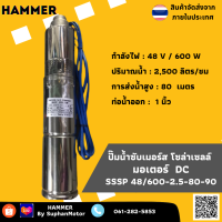 ปั๊มน้ำบาดาลซับเมอร์ส/บัสเลส โซล่าเซลล์  SSSP 48/600-2.5-80-90 ปั๊มดูดโคลน สูบน้ำแรง แข็งแรง ทนทานต่อการใช้งาน รับประกัน 1 เดือน