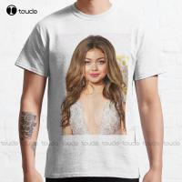 Sarah HylandS Center Parted Curly Locks Classic T-Shirt Sarah Hyland Shirts For Men With Designs Xs-Custom Gift New Popular 4XL 5XL 6XL