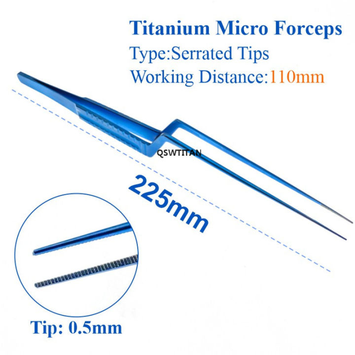 micro-forceps-titanium-teethed-serrated-สำหรับการจับเนื้อเยื่อศัลยกรรมระบบประสาทเนื้องอกขนาดเล็ก