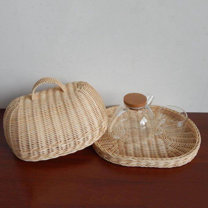 rattan-storage-tray-with-cover-hand-woven-wicker-baskets-bread-fruit-food-breakfast-display-box-for-food-fruit-cake-etc