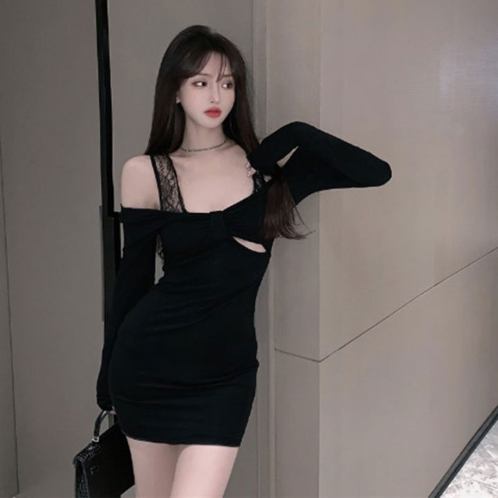 mini-dress-แขนยาวกระโปรงสั้นสุดแส่บ-เดรสสายฝอ