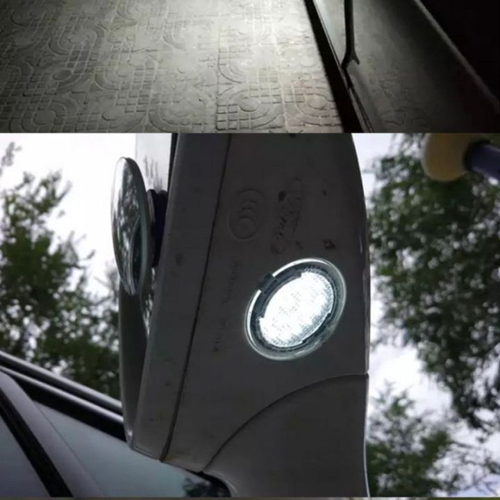 ไฟ-led-ใต้กระจกด้านข้างสำหรับรถยนต์-แผ่นเรืองแสง2ชิ้นไฟส่องพื้นประกอบไฟสำหรับยานพาหนะ