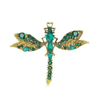 Womens Fashion Crystal Brooch, Dragonfly Brooch Pin Vintage Brooch Rhinestone Brooch for Women Party Wedding Gift