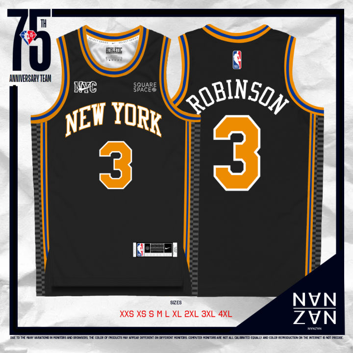 New York Knicks Mitchell Robinson Black 75th Anniversary City Jersey