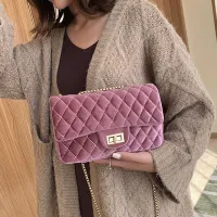 European Fashion Plush Ladies Square bag 2021 New Chain Shoulder Crossbody bags For Women Messenger Bags Leather Womens Handbag