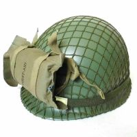 tomwang2012. military WW2 WWII Us Army Paratrooper Helmet With First Aid Pouch Camouflage Netting