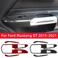 แผงควบคุมสวิตช์ตกแต่งหน้าต่างสำหรับ Ford Mustang GT 2015-2020อุปกรณ์รถคาร์บอนไฟเบอร์สติกเกอร์แต่งขอบ