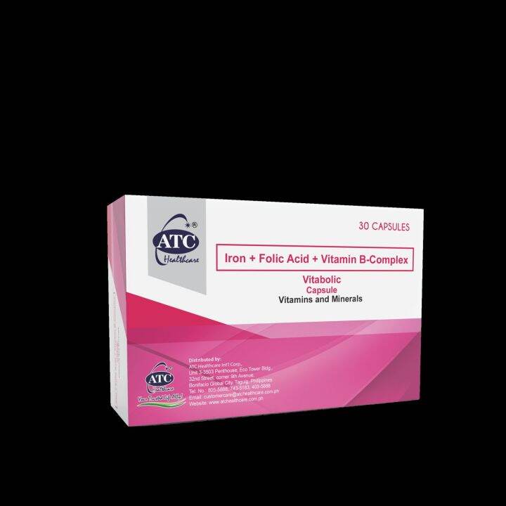 ATC Health Vitabolic Iron + Folic Acid + Vitamin B Complex 10 Capsules