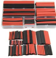 【cw】 150pcs heat shrink Shrink wrapping Insulation Sleeving Polyolefin 2:1 Shrinking Assorted Wire Cable kit Red/Black with box