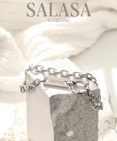 Salasa ข้อมือสแตนเลสรุ่นใหม่ ดีไซน์สุดเก๋? unisex ?ใส่ได้ทั้งผู้หญิงและผู้ชาย