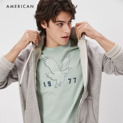 American Eagle Super Soft Logo Graphic T-Shirt เสื้อยืด ผู้ชาย กราฟฟิค (NMTS 017-2861-313)