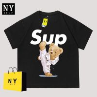 NY เสื้อยืดแขนสั้นผู้ชาย,เสื้อยืดคอกลมแขนสั้นผ้าฝ้ายทรงหลวมสไตล์อเมริกันฤดูร้อน