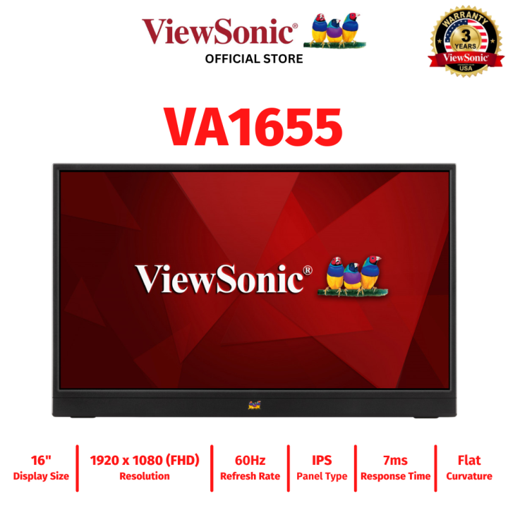 Viewsonic VA1655 / 16" FHD / 60Hz / IPS / 7ms / Blue Light Filter