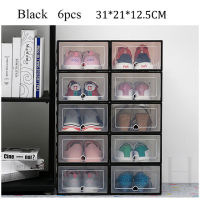 6PCS Plastic Lid Organizer Shoe Box Space Saver Organizer Shoe Rack Colorful Shoe Holder Thickened Home Office Box Cabinet