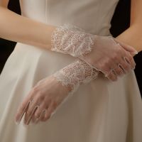 ✴✽۞ White Short Bridal Gloves Wristband Lace Wedding Glove For Women Girl Party Evening Dress Jewelry Bride Accessories