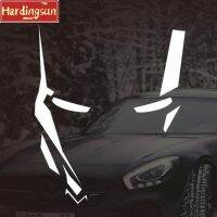 Hardingsun รุ่นไอรอนแมนสติกเกอร์ติดรถยนต์แบบสะท้อนแสงงานแกะสลักรูปทรงเงาดำ
