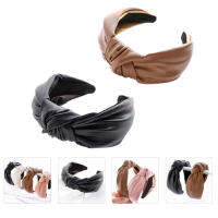 ETEREAUTY 2 ชิ้นที่สวยหรูผมห่วงหนังปม hairbands ปฏิบัติสปาแต่งหน้า hairbands