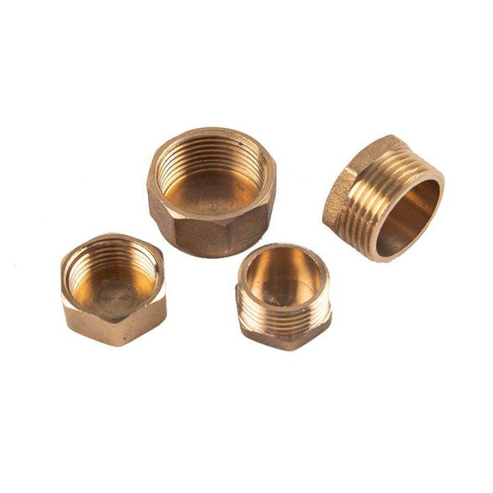 1pc-1-8-1-bsp-thread-brass-pipe-hex-head-brass-end-cap-plug-fitting-coupler-connector-adapter-male-female-pipe-fittings-accessories