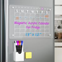 ◈❆❁ Magnetic Acrylic Board for The Refrigerator Daily Weekly Monthly Planner Marker Board Dry Erase Magnetic Calendar Memo Board