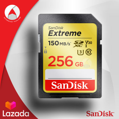 SanDisk Extreme SD Card 256GB SDXC ความเร็ว อ่าน 150MB/s เขียน 60MB/ (SDSDXV5_256G_GNCIN) เมมโมรี่ การ์ด แซนดิส กล้อง ถ่ายภาพ ถ่ายรูป ถ่ายวีดีโอ กล้องDSLR กล้องโปร กล้องมิลเลอร์เลส Mirrorless ประกัน Lifetime ปี โดย Synnex (สีเหลือง)