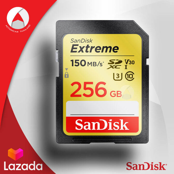 sandisk-sd-card-extreme-256gb-sdxc-speed-อ่าน-150mb-s-เขียน-60mb-s-ประกัน-synnex-ตลอดอายุการใช้งาน-sdsdxv5-256g-gncin-เมมโมรี่-การ์ด-แซนดิส-กล้อง-ถ่ายภาพ-ถ่ายรูป-ถ่ายวีดีโอ-กล้องdslr-กล้องโปร-คาเมร่า-