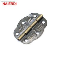 ✼☄◐ NAIERDI 20pcs Bronze Cabinet Hinges Decoration Jewelry Box Hinge With Screw For Vintage Door Cabinet Drawer Furniture Fittings