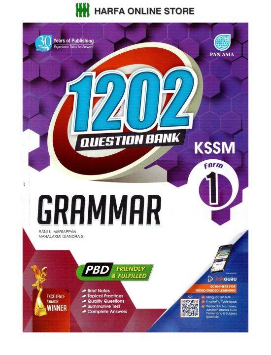 Buku Latihan Tingkatan 1: 1202 Question Bank Grammar Form 1 KSSM | Lazada