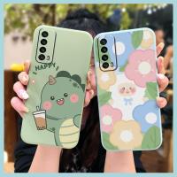 Cartoon Back Cover Phone Case For Huawei Y7a/P Smart 2021/Enjoy20SE Solid color Lens package Skin feel silicone cute
