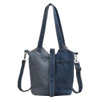 Denim Shoulder Bags For Women Fabric Cotton Patchwork Handbags Classic Pastoral Style Casual Totes Korea Soft Cloth Packages