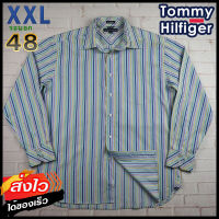 Tommy Hilfiger®แท้ อก 48 ไซส์ XXL เสื้อเชิ้ตผู้ชาย ทอมมี่ ฮิลฟิกเกอร์ สีสายรุ้งฟ้า เสื้อแขนยาว เสื้อใส่เที่ยวใส่ทำงานสวยๆ