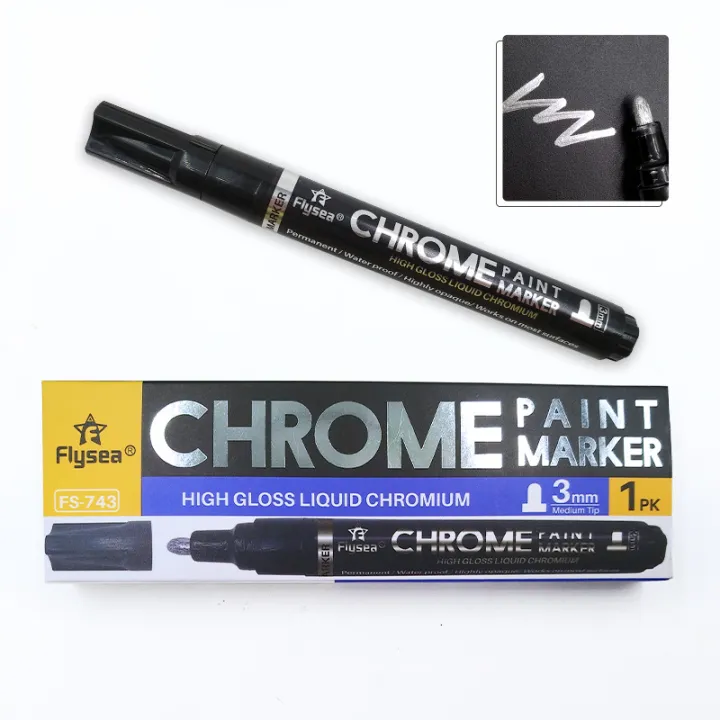 Flysea Silver Liquid Mirror Chrome Paint Marker Paint Pens DIY