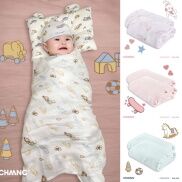 Set 2 Khăn xô đa năng trẻ em phối họa tiết 1m2x1m2 Chaang