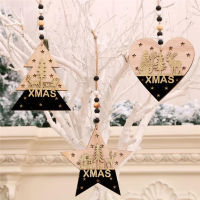 DD Store Wooden Christmas Tree Shaped Christmas Pendant Decoration Home Christmas Ornament