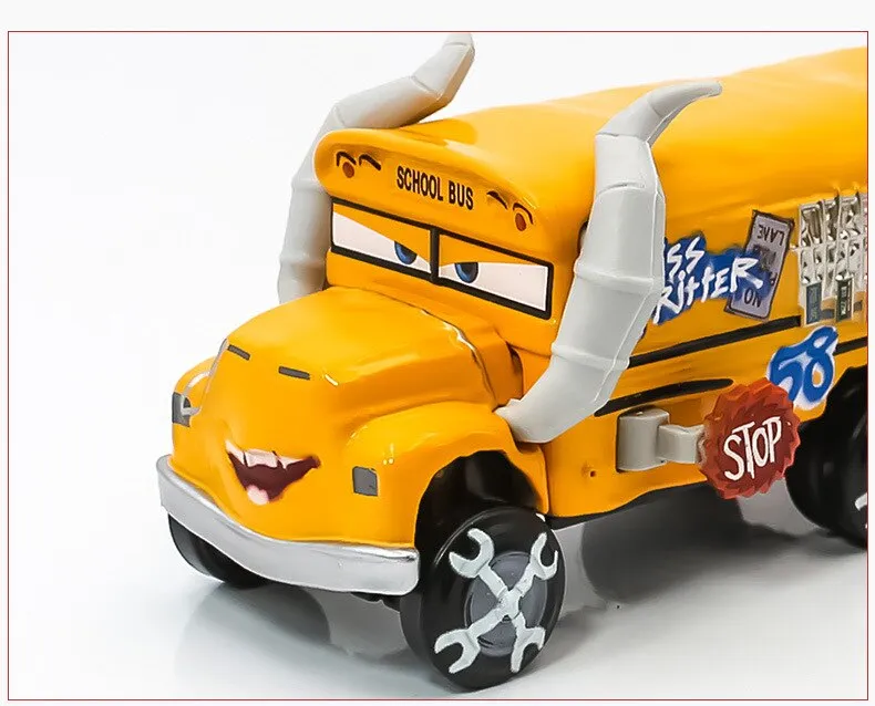 New Cars 3 Bus Fritter Yellow Car Thunder Hollow Car Crash Car Alloy Metal  Diecast Car Toy For Boy