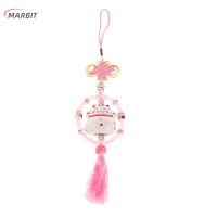 MARBIT Maneki กระจกมองหลังรถสไตล์ญี่ปุ่นพู่ยาวแมวนำโชคทำจากเซรามิก