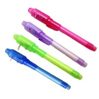 QGT6G0การเรียนรู้พู่กันสำหรับเด็กปากกาโคมไฟ LED ปากกาส่องสว่างแบบ2 In 1ปากกาสีวิเศษปากกาส่องสว่างที่มองไม่เห็น