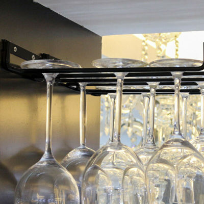 2pcs High Quality Iron Wine Rack Glass Holder Hanging Bar Hanger Shelf Stainless Steel Wine Glass Rack Stand Paper Roll Holder