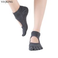 VEQKING Professional Yoga Socks Non-slip Open-back Five-finger Sports Socks Breathable Split Toe Pilates Ballet Dancing Socks