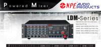 เครื่องขยายเสียง และเครื่องผสมสัญญาณเสียง Power MIXER LDM 550FREQ 20Hz - 10KHz 4 MIC/ 2 AUX Master 3 EQ POWER 550W  4-8-16 OHM 70V 100V HORN HIGH PASS FILTRE :100Hz 6dB Octave (WxHxD)  483x133x455 MM.