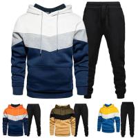 2ชิ้นเซ็ต Trendy Jogging Top กางเกงชุดฤดูหนาว Tracksuit Two Piece Suit Sports