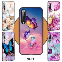 Casing หรับ OPPO A91 F15 A81 A92 A72 A52 A93 A94 Reno 2 2Z 2F 3 4 5 5K 6 4Z 6Z Lite Pro Plus A92S ni34 Butterfly on Roses Pattern Phone เคสโทรศัพท์