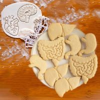 Internal Organ Cookie Embosser Mold Brain Heart Liver Stomach Fondant Cookie Cutter Medical Science Biscuit Mold DIY Baking Tool Bread Cake  Cookie Ac