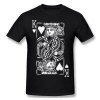 King Of Hearts Homme เสื้อยืดกราฟิกการ์ดโป๊กเกอร์ Tees ผ้าฝ้ายขนาดใหญ่แขนสั้น Tees Harajuku Streetwear คุณภาพสูงเสื้อยืด