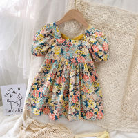 Cute Summer Flower Girls Dresses Toddler Children Costume Party Birthday Toddler Children Short Sleeve Princess Dress Vestidos