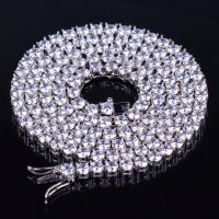 TOPGRILLZ 2.5mm-10mm Iced Out Bling AAA Zircon 1 Row Tennis Chain Necklace Men Hip hop Jewelry Gold Silver Color Charms