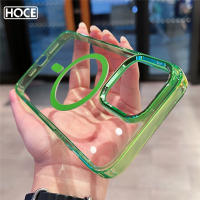 HOCE คริสตัลสีลูกอมใส Magsafe เคสโทรศัพท์สำหรับ iPhone 14 13 Pro Max 12 11ฝาแข็งอะคริลิคชาร์จแบบไร้สาย